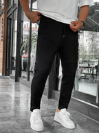 Black Basic Tracksuit with Side Zippers BY-0002