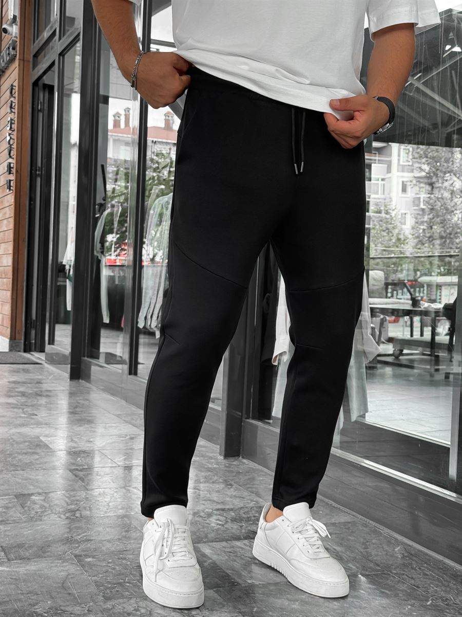 Black Basic Tracksuit with Side Zippers BY-0002