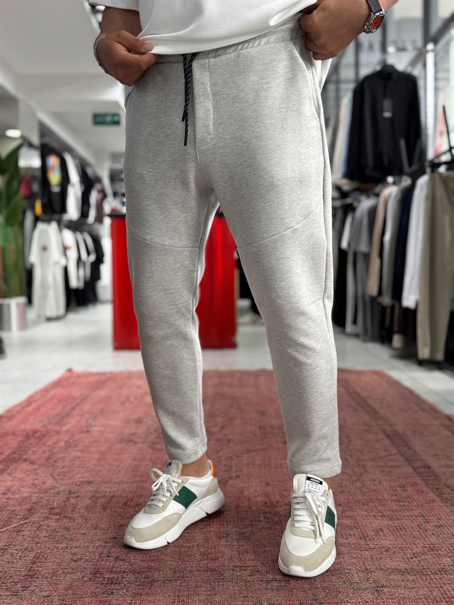 Grey Basic Tracksuit with Side Zippers BY-0002