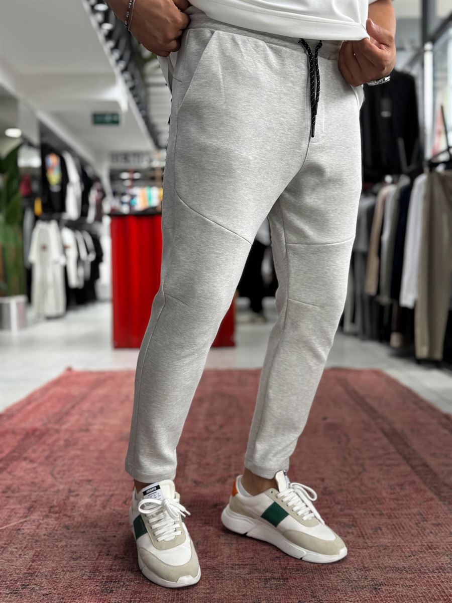 Grey Basic Tracksuit with Side Zippers BY-0002