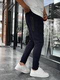 Navy Blue Basic Tracksuit with Side Zippers BY-0002