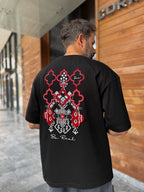 Black Be Real Embroidered Oversize T-Shirt SW-5176