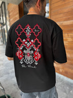 Black Be Real Embroidered Oversize T-Shirt SW-5176