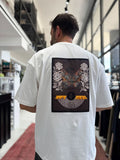 White Hologram Butterfly Embroidered Oversize T-Shirt SW-5159