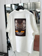White Hologram Butterfly Embroidered Oversize T-Shirt SW-5159
