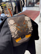 Black Hologram Butterfly Embroidered Oversize T-Shirt SW-5159