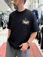 Black Hologram Butterfly Embroidered Oversize T-Shirt SW-5159