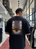 Black Hologram Butterfly Embroidered Oversize T-Shirt SW-5159