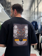 Black Hologram Butterfly Embroidered Oversize T-Shirt SW-5159