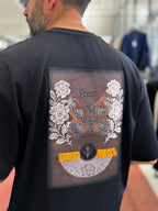 Black Hologram Butterfly Embroidered Oversize T-Shirt SW-5159