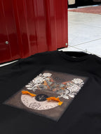 Black Hologram Butterfly Embroidered Oversize T-Shirt SW-5159