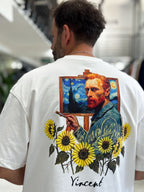 White Daisy Embossed Oversize T-Shirt SW-5184
