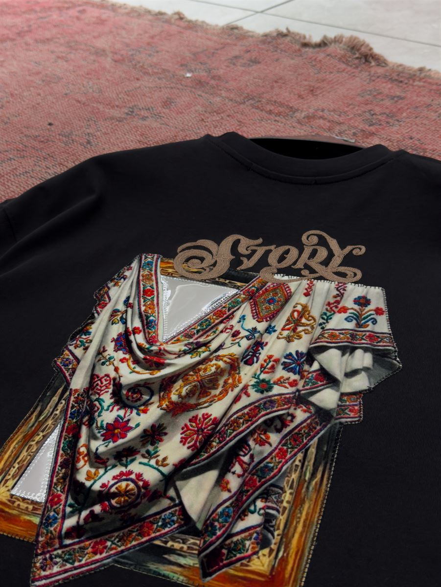 Black Mirror Bandana Patch Oversize T-Shirt SW-5182