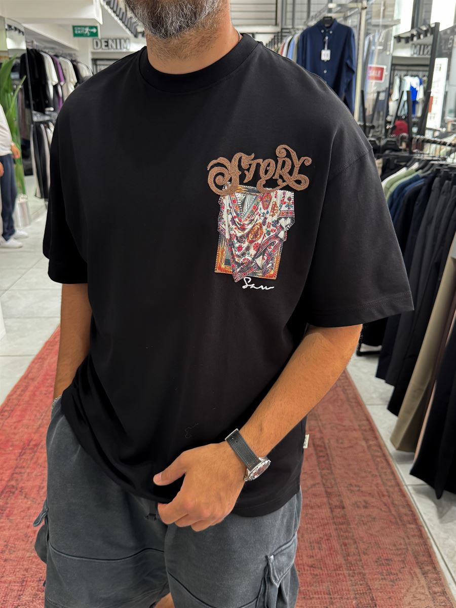 Black Mirror Bandana Patch Oversize T-Shirt SW-5182