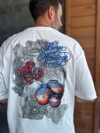 White Heritage Embroidered Oversize T-Shirt SW-5181