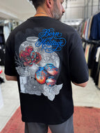 Black Heritage Embroidered Oversize T-Shirt SW-5181