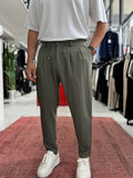 Khaki Relaxed Fit Fabric Trousers BY-5062