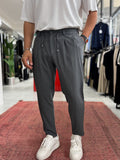 Anthracite Relaxed Fit Fabric Trousers BY-5062