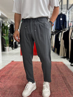 Anthracite Relaxed Fit Fabric Trousers BY-5062