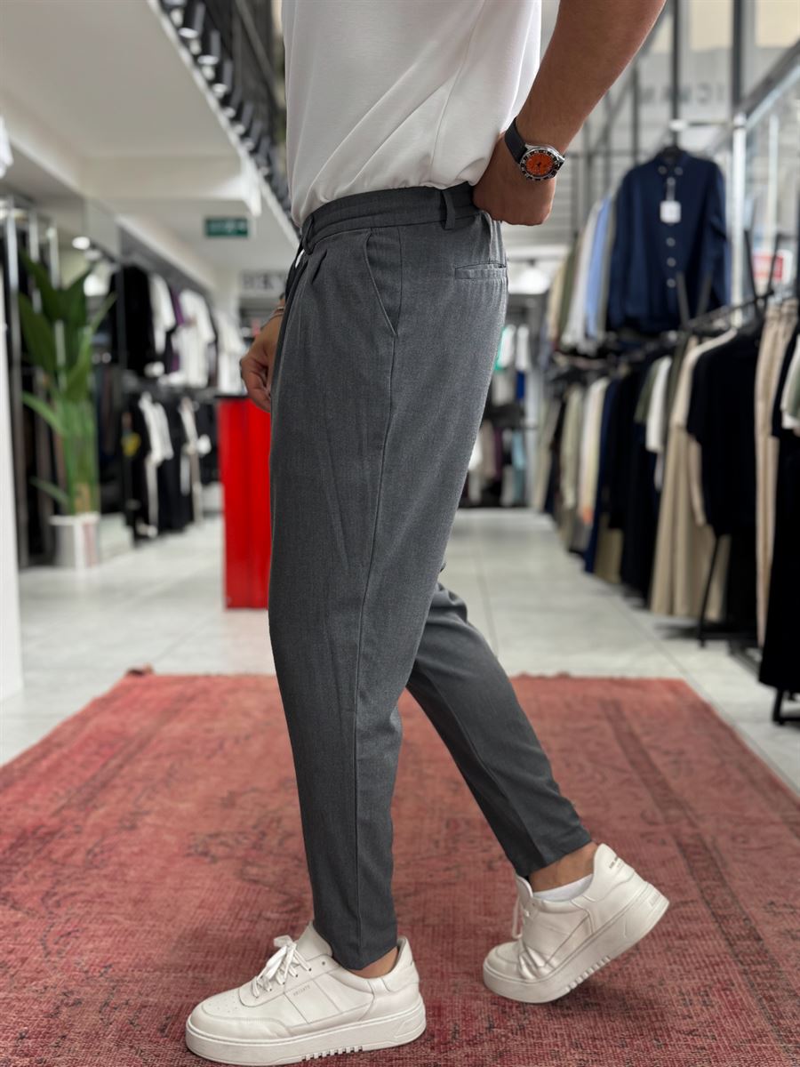 Anthracite Relaxed Fit Fabric Trousers BY-5062