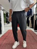 Anthracite Patterned Fabric Trousers BY-5090