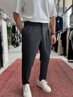 Anthracite Patterned Fabric Trousers BY-5090