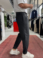 Anthracite Patterned Fabric Trousers BY-5090