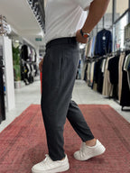 Anthracite Patterned Fabric Trousers BY-5090