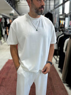 White Oversize Basic Modal Fabric T-Shirt RSP