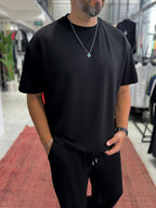 Black Oversize Basic Modal Fabric T-Shirt RSP