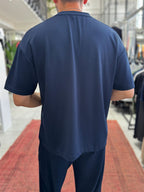 Navy Blue Oversize Basic Modal Fabric T-Shirt RSP