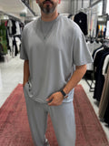 Ice Grey Oversize Basic Modal Fabric T-Shirt RSP