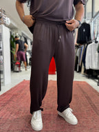 Coffee Basic Modal Fabric Straight Leg Sweatpants RSP
