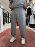 Ice Grey Basic Modal Fabric Straight Leg Sweatpants RSP