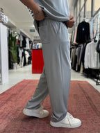 Ice Grey Basic Modal Fabric Straight Leg Sweatpants RSP