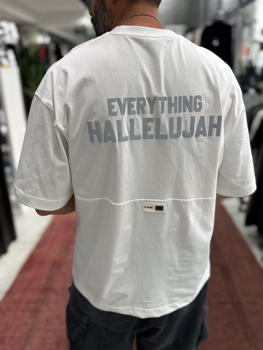 White Reflective Printed Oversize T-Shirt RES-1129