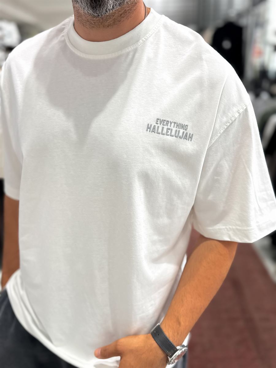 White Reflective Printed Oversize T-Shirt RES-1129