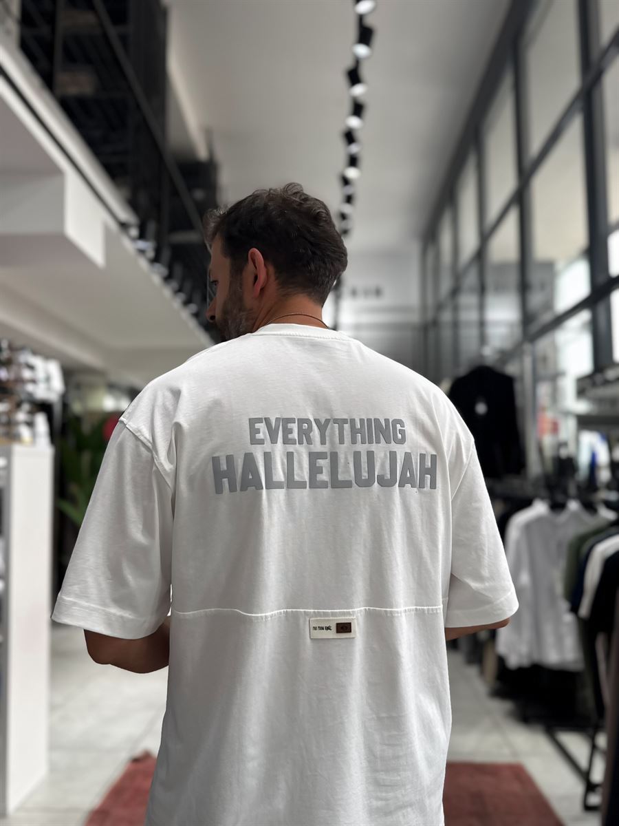 White Reflective Printed Oversize T-Shirt RES-1129