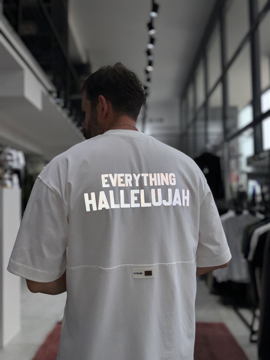 White Reflective Printed Oversize T-Shirt RES-1129