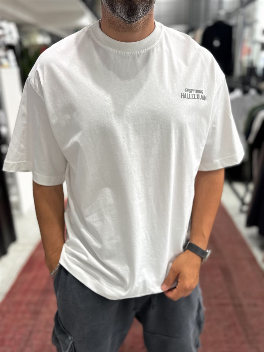 White Reflective Printed Oversize T-Shirt RES-1129