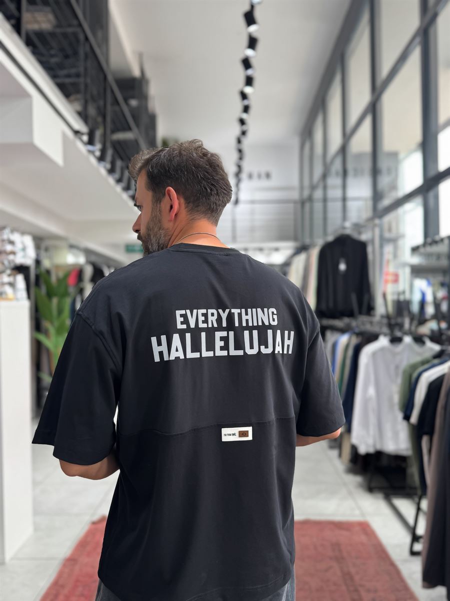 Black Reflective Printed Oversize T-Shirt RES-1129