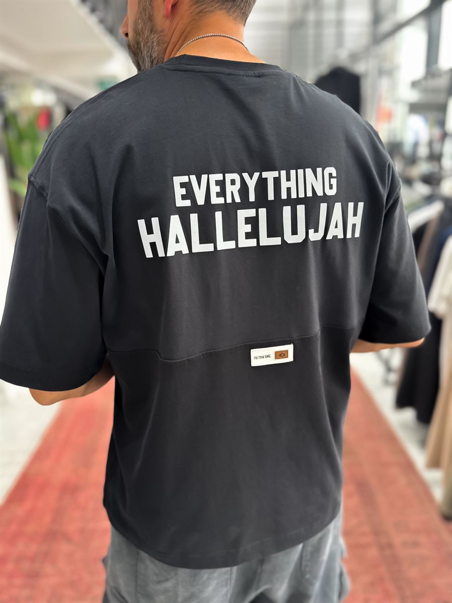 Black Reflective Printed Oversize T-Shirt RES-1129