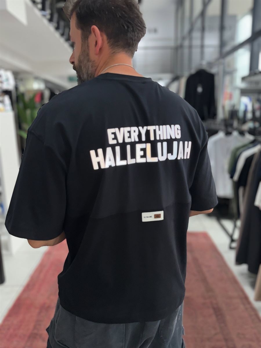 Black Reflective Printed Oversize T-Shirt RES-1129