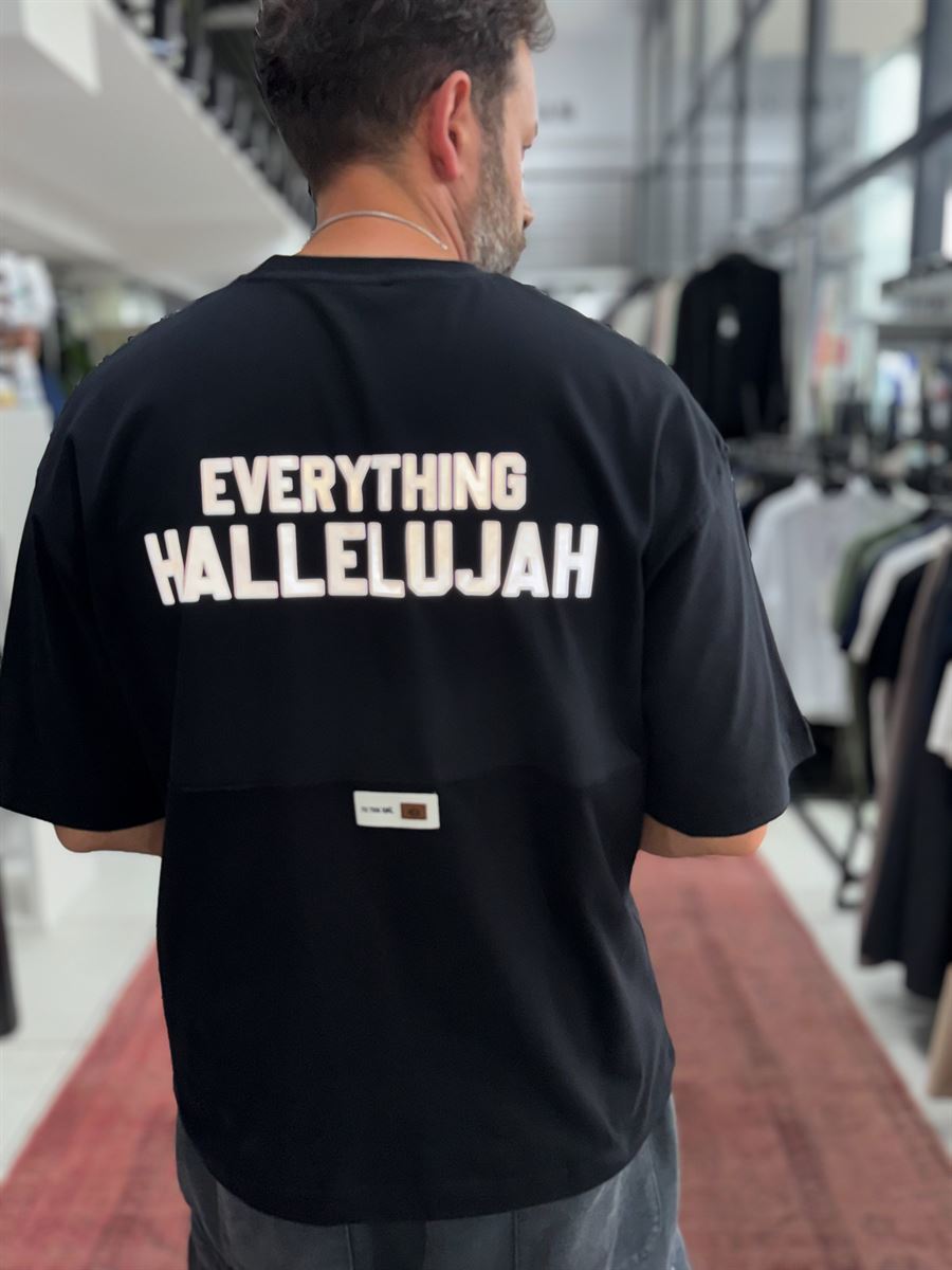 Black Reflective Printed Oversize T-Shirt RES-1129
