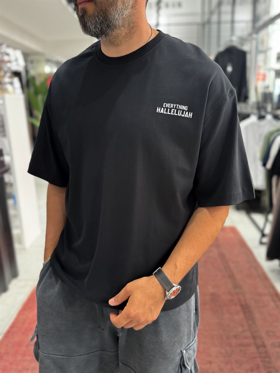 Black Reflective Printed Oversize T-Shirt RES-1129
