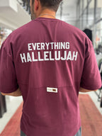 Burgundy Reflective Printed Oversize T-Shirt RES-1129