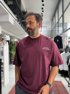 Burgundy Reflective Printed Oversize T-Shirt RES-1129
