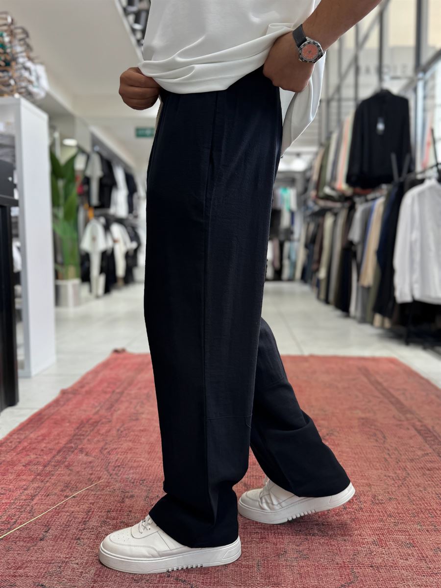Black Baggy Linen Trousers RES-1024