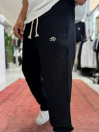 Black R Embroidered Muslin Pants RES-1002