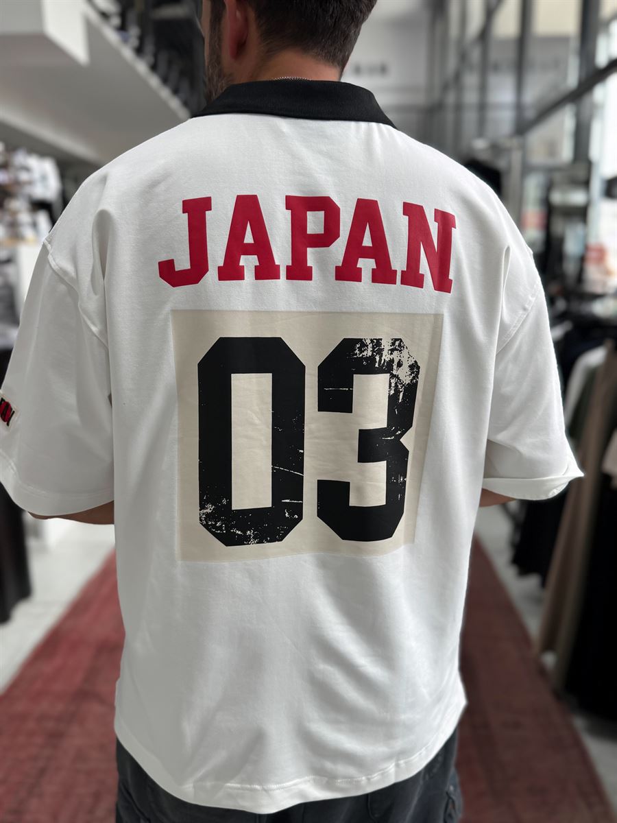 White Japan 03 Collar Oversize T-Shirt RES-1112